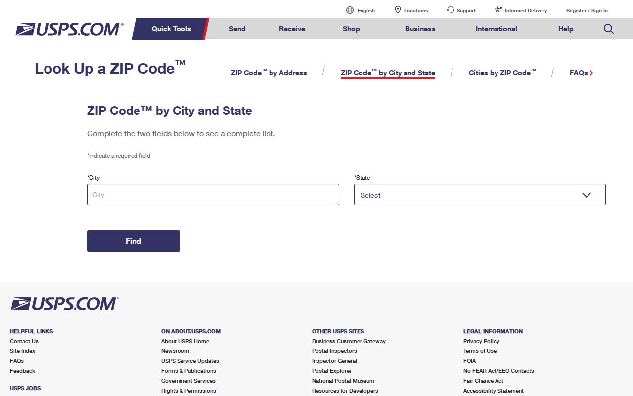 Hurricane ZIP code directory USPS lookup